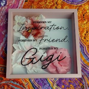 'Forever My Gigi' Pink Shadow Box Frame with Floral Accents